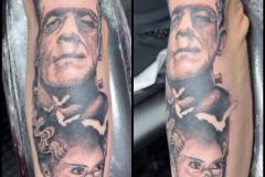 Frankenstein and Bride of Frankenstein. Inkhaus Tattoo.