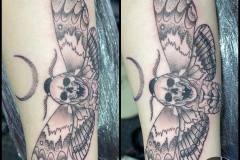 Greyscale Deaths Head Moth. Inkhaus Tattoo.