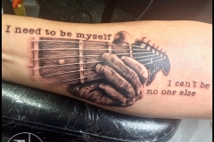Greyscale Guitarist. Inkhaus Tattoo.