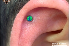 Helix w/ NeoMetal Opal. Inkhaus Tattoo.
