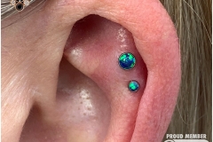 Double Flat w/ NeoMetal Opals. Inkhaus Tattoo.