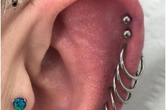 Helix Piercings Fresh and Healed. Inkhaus Tattoo.