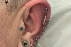 Helix Piercings Fresh and Healed. Inkhaus Tattoo.