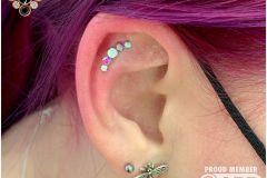 Helix piercing w/ Industrial Strength Prium cluster.