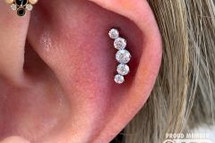 Helix piercing w/ Industrial Strength Prium cluster.