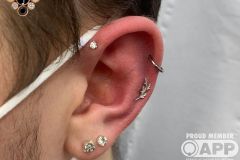 Helix piercing w/ BVLA white gold Amity.