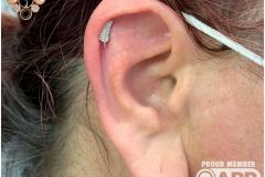 Helix piercing w/ junipurr white gold feather.