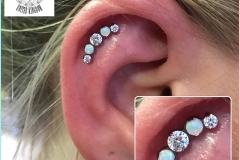 Helix Piercing with Industrial Strength Prium. Inkhaus Tattoo.