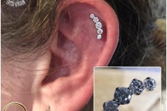 Helix Piercing with Industrial Strength Prium. Inkhaus Tattoo.