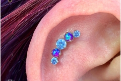 Flat Piercing w/ Industrial Strength. Inkhaus Tattoo.
