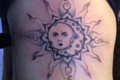 Dotwork Sun and Moon Mandala. Inkhaus Tattoo.