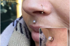 Medusa with Anatometal white gold Queen end. Inkhaus Tattoo.
