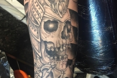Greyscale Samurai. Inkhaus Tattoo.
