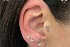 Tragus w/ Industrial Strength Cluster. Inkhaus Tattoo.