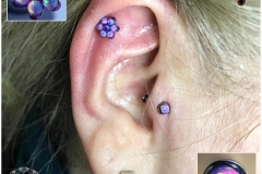 Tragus with Industrial Strength opal. Inkhaus Tattoo.