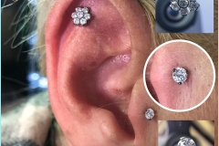 Tragus Piercing with Industrial Strength Swarovski. Inkhaus Tattoo.