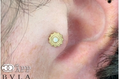 Tragus Piercing w/ BVLA. Inkhaus Tattoo.