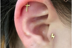 Healed Tragus w/ Anatometal Lightning Bolt. Inkhaus Tattoo.