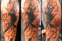 Trash Polka Inspired Abstract Cover-up. Inkhaus Tattoo.