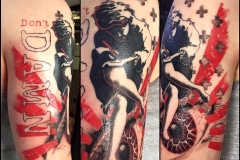 Trash Polka In Progress. Inkhaus Tattoo.