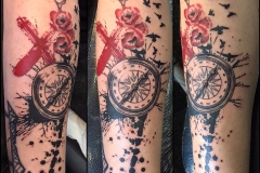 Trash Polka Compass. Inkhaus Tattoo