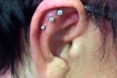 Triple Flat with NeoMetal CZs. Inkhaus Tattoo.