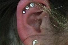 Triple Flat with Clear CZs. Inkhaus Tattoo.