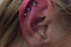 Triple Flat with Clear CZs. Inkhaus Tattoo.