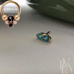 BVLA 14 Karat Yellow Gold Marquise Illusion w/ Paraiba Topaz.