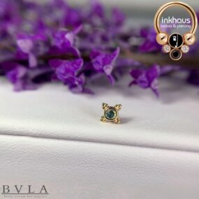 BVLA 14 Karat Yellow Gold Mini Kandy w/ Genuine Mercury Mist Topaz.