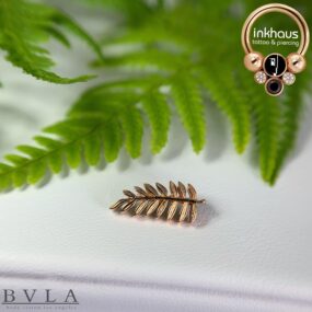 BVLA 14 Karat Rose Gold Tiny Fern (curved to the left).