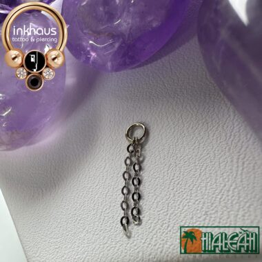 Hialeah Fine Jewellery 14 Karat White Gold 1.5mm Cable Chain Charm.