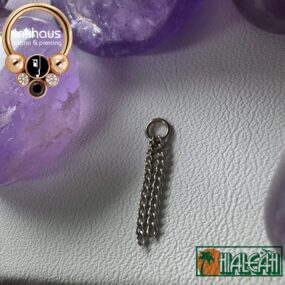 Hialeah Fine Jewellery 14 Karat White Gold Cable Chain Charm.