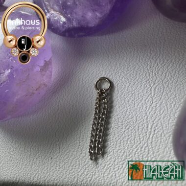 Hialeah Fine Jewellery 14 Karat White Gold Cable Chain Charm.