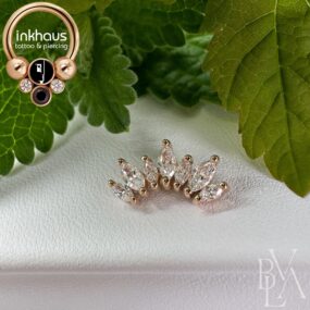 BVLA 14 Rose Gold Athena Cluster w/ White CZ Gems.