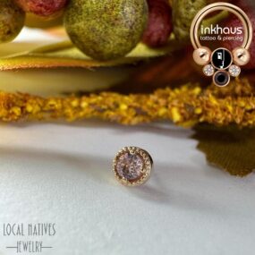 Local Natives 14 Karat Yellow Gold Big Milo w/ Genuine Pastel Spinel.