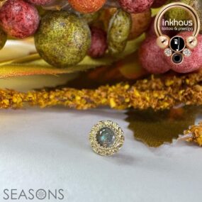 Seasons Handmade 14 Karat Yellow Gold Origin w/ Genuine Labradorite.