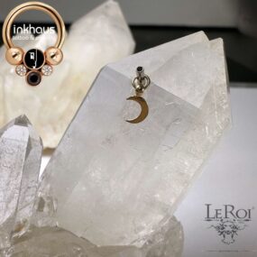 LeRoi Fine Jewellery 14 Karat Yellow Gold Moon Charm.