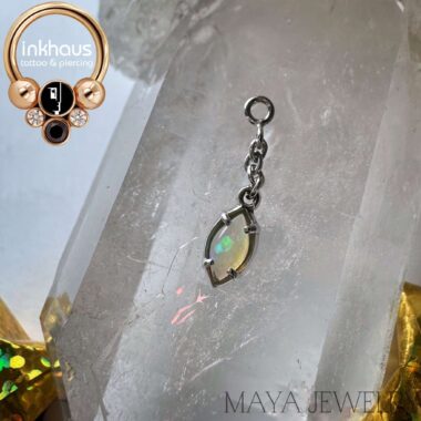 Maya 14 Karat White Gold 'Aftercare' Charm w/ Genuine Opal.