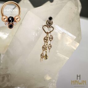 Hawn Handmade 14 Karat Yellow Gold 'Dancing Heart' Charm.