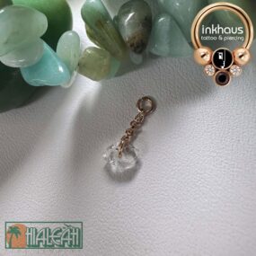 Hialeah Fine Jewellery 14 Karat Rose Gold Herkimer Diamond Quartz Charm.