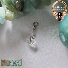 Hialeah Fine Jewellery 14 Karat White Gold Herkimer Diamond Quartz Charm.