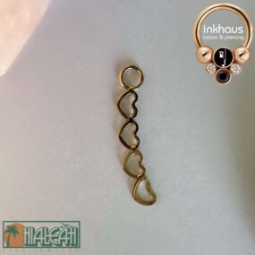 Hialeah Fine Jewellery 14 Karat Yellow Gold 'Barracuda' 4 Heart Charm.