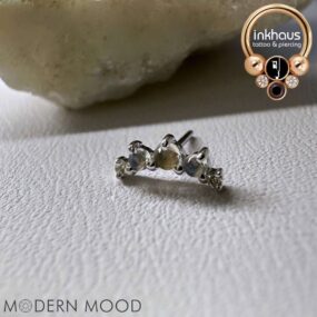 Modern Mood 14 Karat White Gold Annette w/ Genuine Moonstone and White Diamonds.