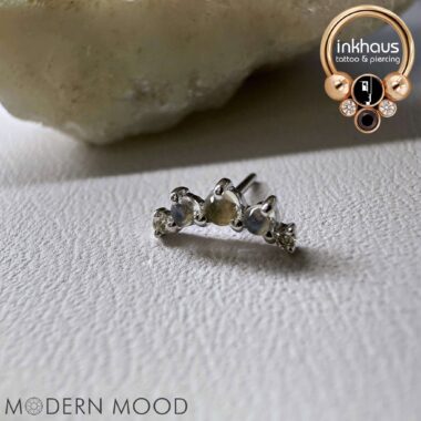 Modern Mood 14 Karat White Gold Annette w/ Genuine Moonstone and White Diamonds.