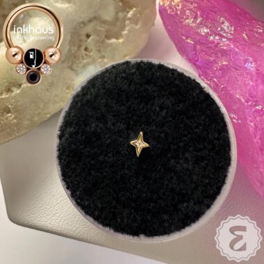 Ember 14 Karat Yellow Gold 'Divinity' Star w/ genuine White Diamond.