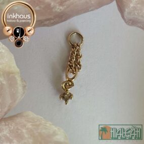 Hialeah Fine Jewellery 14 Karat Yellow Gold 'One Single Diamond' w/ genuine Diamond Charm.