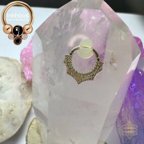 Buddha 14 Karat Yellow Gold and White CZ Clicker. LIMITED EDITION.