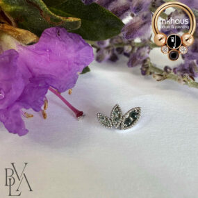 BVLA 14 Karat White Gold Jess' Kiss w/ London Blue Topaz, Aquamarine and Swiss Blue Topaz Gems.