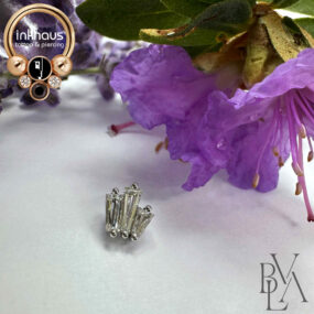 BVLA 14 Karat White Gold Labels or Love w/ White CZs (graduating to the left).
